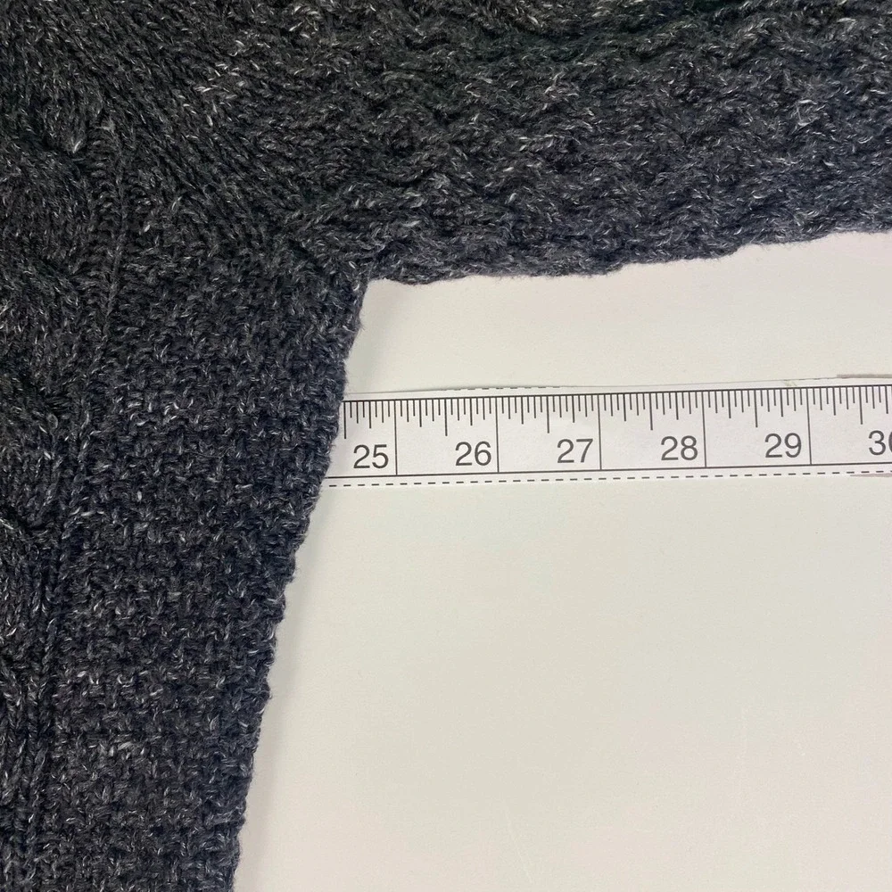 Polo Ralph‎ Lauren Men's XL Charcoal Grey Cable Knit Cotton Sweater Heavy